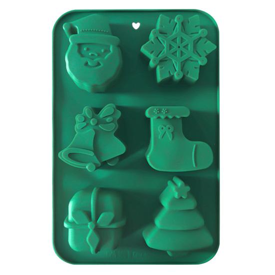 Christmas Silicone Cake Mold Set Xmas Tree Snowman Santa Claus Bells Snowflake Gingerbread Man Baking Mold DIY Baking Tool Kit