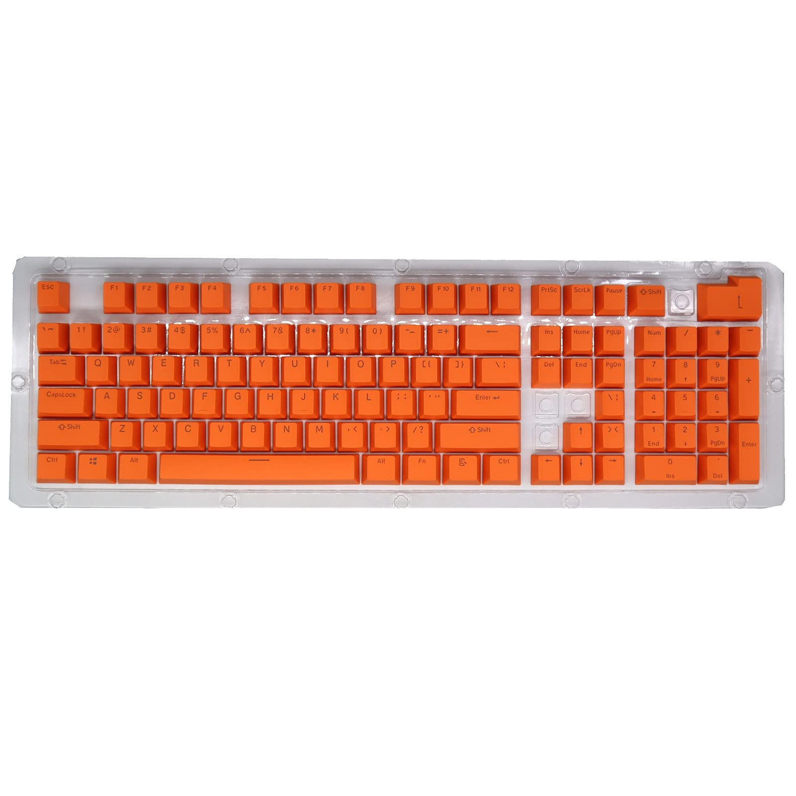 

108 PBT Keycap Multicolor Optional Double Shot Backlit Mechanical Keyboard Replacement Keycaps with Key Puller Set, (Orange) помаранчевий