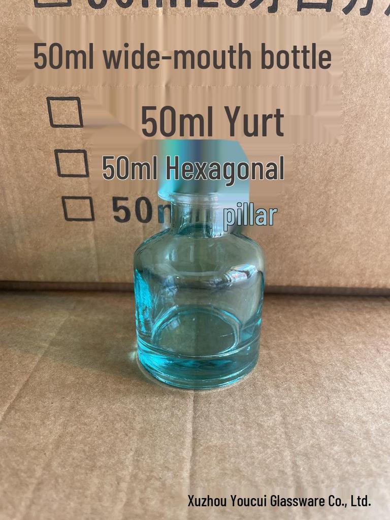 50-ml-Glas-Aromadiffusor mit breiter Öffnung & kreative Blumenvase aus Rattan, leere Duftflasche