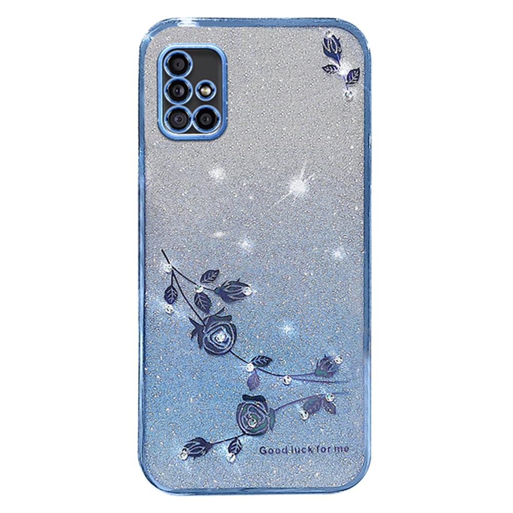KADEM For Samsung Galaxy A51 5G SM-A516 Soft TPU Phone Case Flower Rhinestone Decor Gradient Glitter Phone Cover