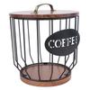Rustic Coffee Filter Holder with Lid Coffee Filter Storage Container Coffee Pod Holder for Counter