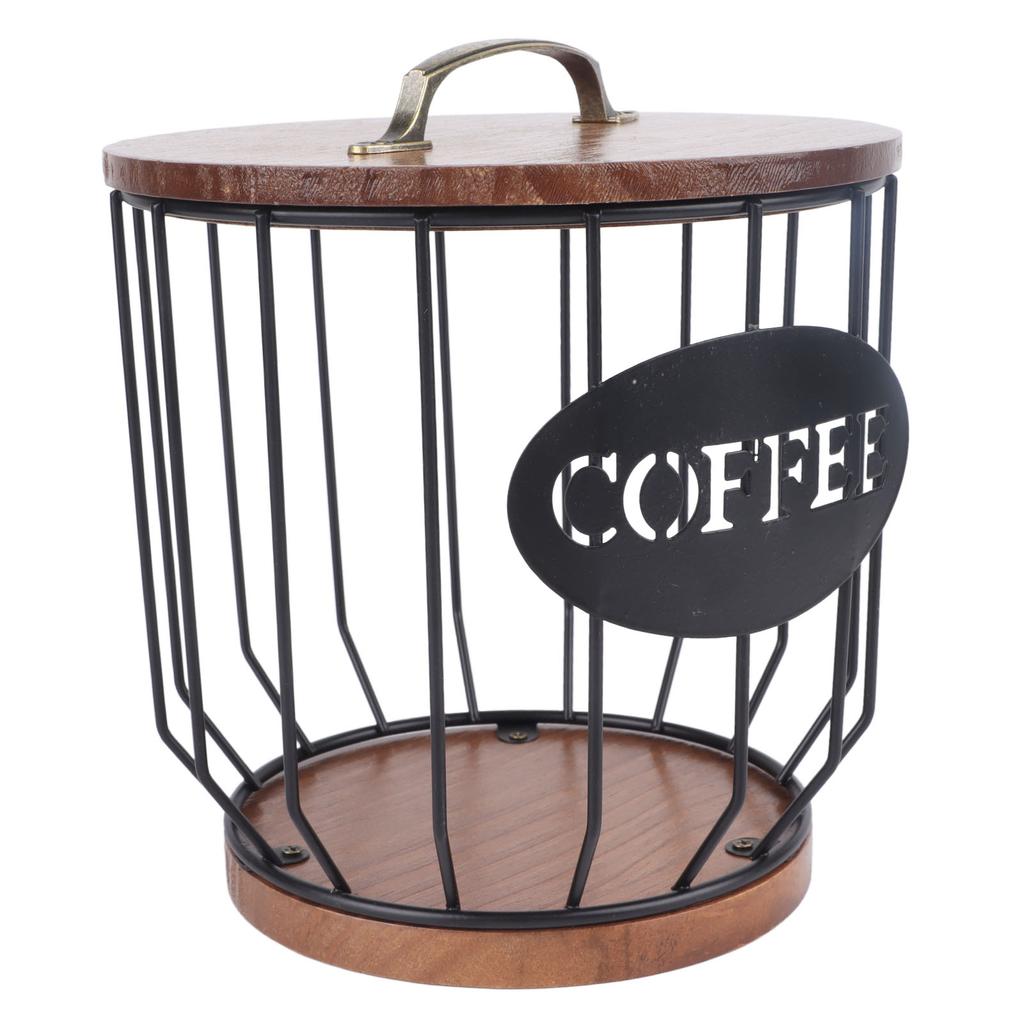 Rustic Coffee Filter Holder with Lid Coffee Filter Storage Container Coffee Pod Holder for Counter