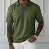 Polo in Maglia da Uomo con Scollo a V e Maniche Corte Vestibilità Casual Top Leggero per l'Uso Quotidiano