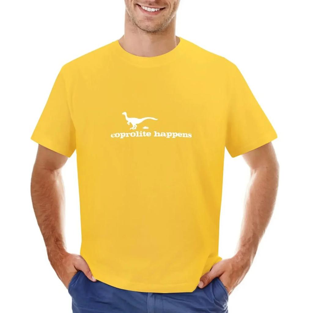 Coprolite Happens-white T-shirt sweat Aesthetic clothing tops designer t shirt