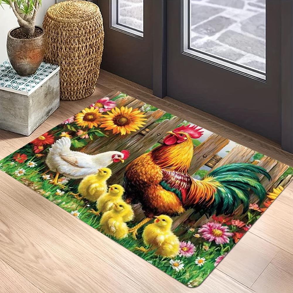 Rustic Chicken Coop Welcome Mat Washable Non-Slip Rug Bathroom Carpet Home Carpets Rugs Doormat Entrance Door Foot
