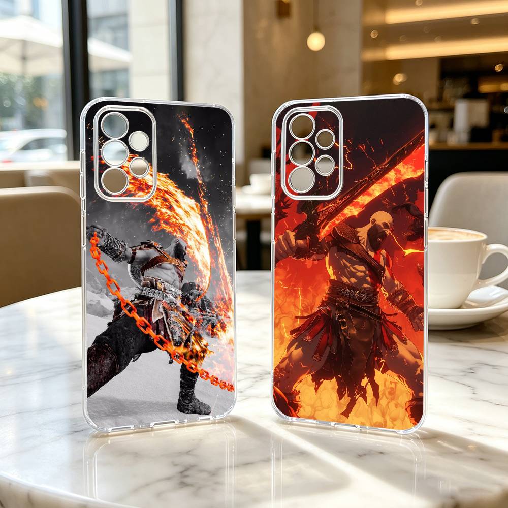 God of war Battle Karatos GAME Phone Case Transparent Silicone Soft For Samsung S25,S24,S21,S22,S23,S30,Ultra,S20,Plus,Fe