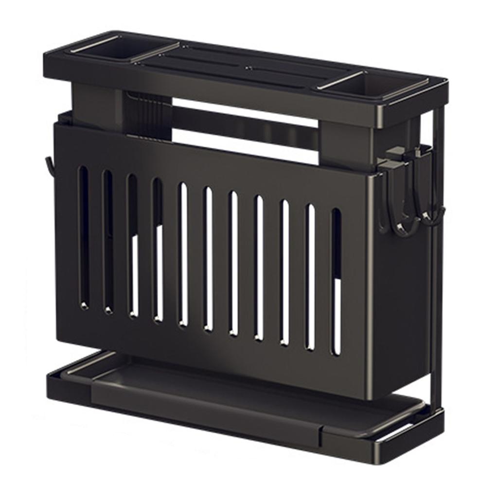 Kitchen Knives Chopstick Rack with Draining Tray Wall Mounted Multifunctional Utensil Knives Holder