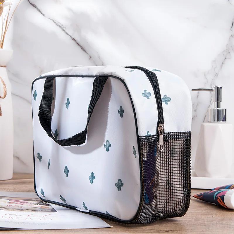 

New Girl Outside Travel Toiletry Bag Case Femal Zipper Makeup Bag Organizer Fashion Flower Print Women Tote Large Cosmetic Bag