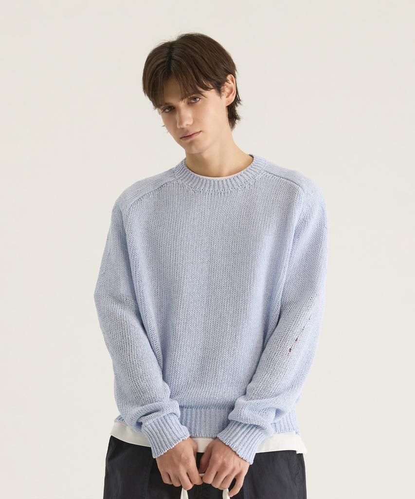 Oteumilkape (Unisex) Paper Pullover Knit - Sky Blue