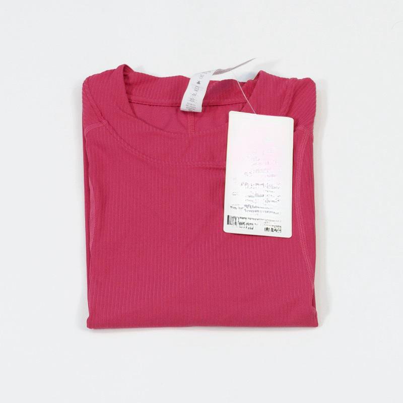 Women's Ribbed Nylon Yoga T-Shirt - Loose, Comfortable, and Casual for Fitness and Outdoor Activities