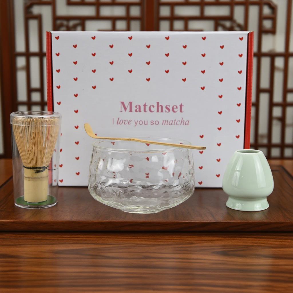 1PC/4PCS/Set Japanese-style Matcha Glass Bowl , Spoon, Tea Whisk, Perfect Gift For Ceremony, Traditional Decoration