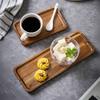 Eco-Friendly Acacia Wood Tea Tray Coffee Heat Resistant Wooden Tray Plate Japanese Style Irregular Dessert Plate Party Serving