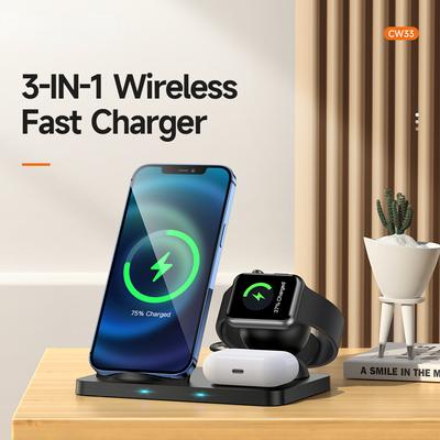 Bezprzewodowa ładowarka 3 w 1 15W stacja szybkiego ładowania dla iPhone 14 13 12 11 XS Pro Max podstawka dokująca dla Airpods Pro Apple iWatch 5 4 3