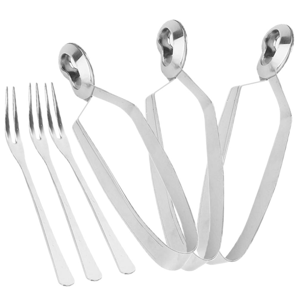 3 Sets Snails Clip Eating Tool Shellfish Tongs Stainless Steel Escargot Food Serving