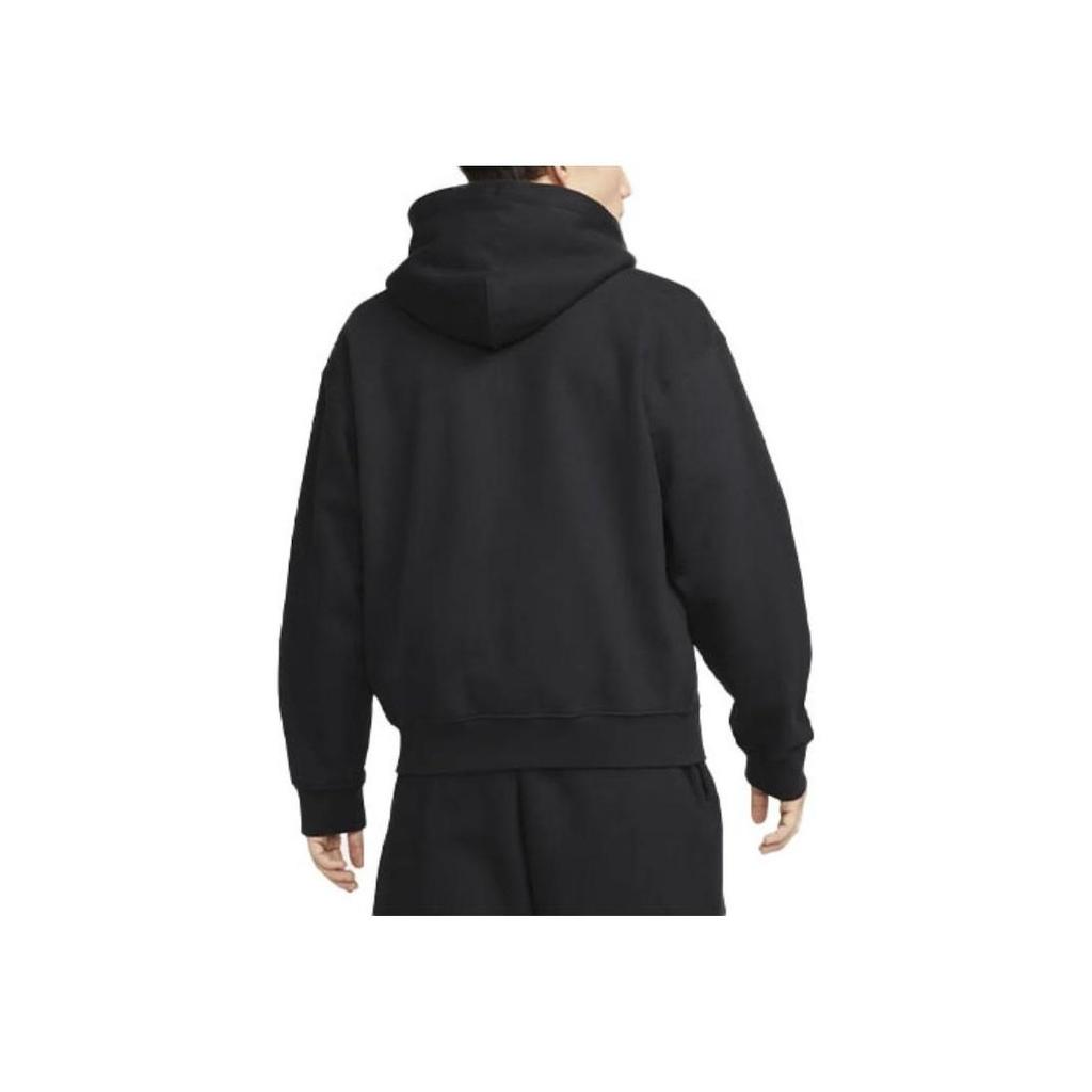 Nike Sportswear Men's Full Zip Hooded Jacket Embroidered Logo Soft Fleece Lined Regular Fit Casual Athletic Outerwear Black DR0404-010