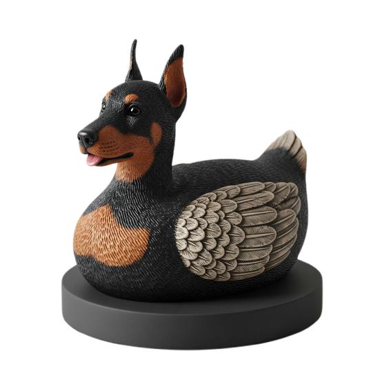 Dog Duck Figurine French Bulldog Corgi Samoyed Dobermann Border Collie Statue Sculpture Home Office Decoration Ornament