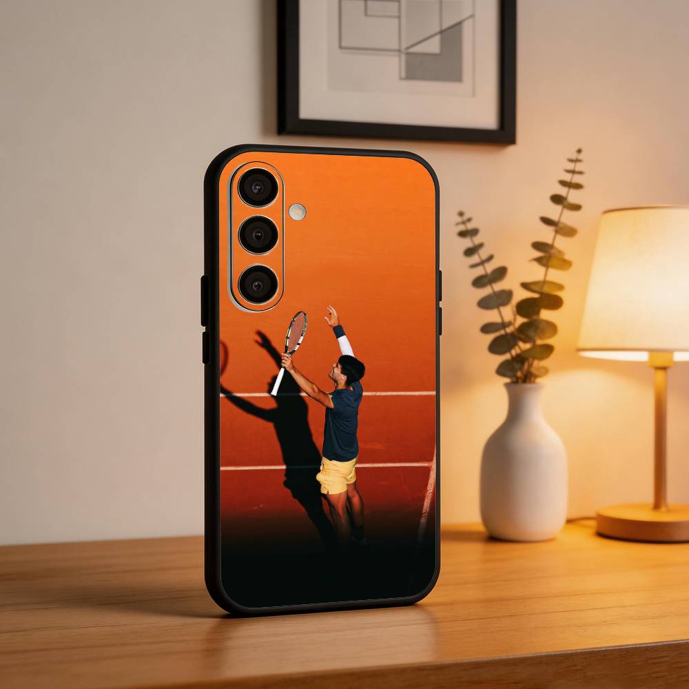 Tennis C-Carlos Alcaraz G-Garfia Handyhülle Für Samsung  A73,A21s,A22,A31,A32,A52,A53,A71,A80,Weiche Schwarze Hülle