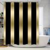 Moderner schwarz-gold gestreifter Duschvorhang - Kreatives lineares Geometriedesign - Innen-Heim-Badezimmer-Dekor - Künstlerischer Badvorhang