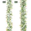 82-Zoll Oster-Künstliche Bunte Eier Eukalyptus-Girlande Grüner Kranz Perfekt für Kaminsimse, Türrahmen oder Tischmittelstücke 1 Stück