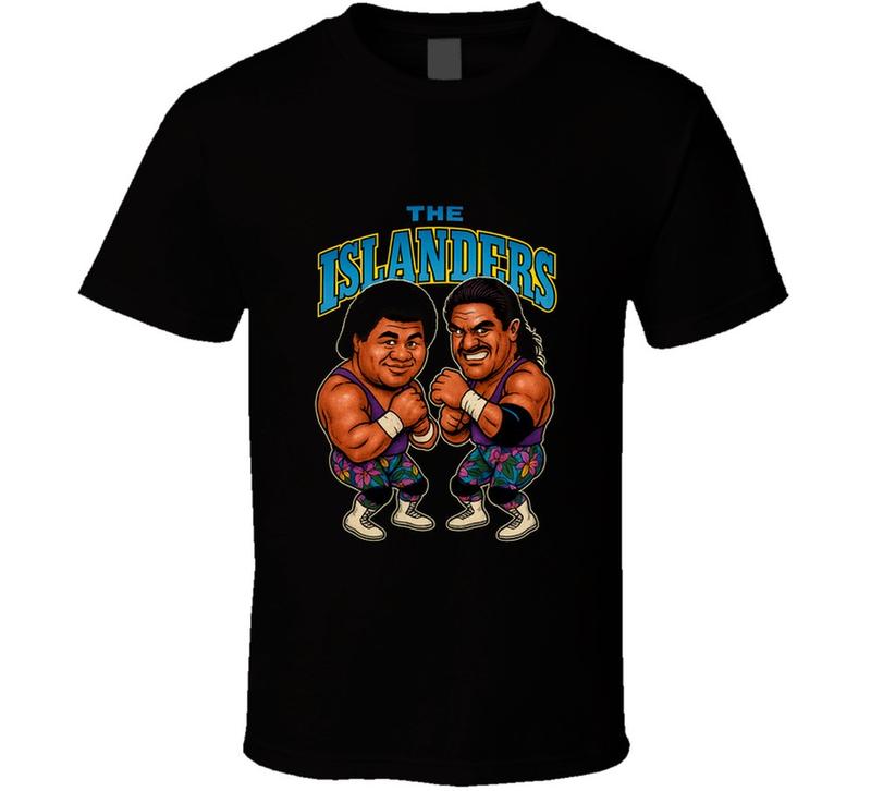 The Islanders Tag Team Retro Wrestling Legend Caricature Unisex T-Shirt XL