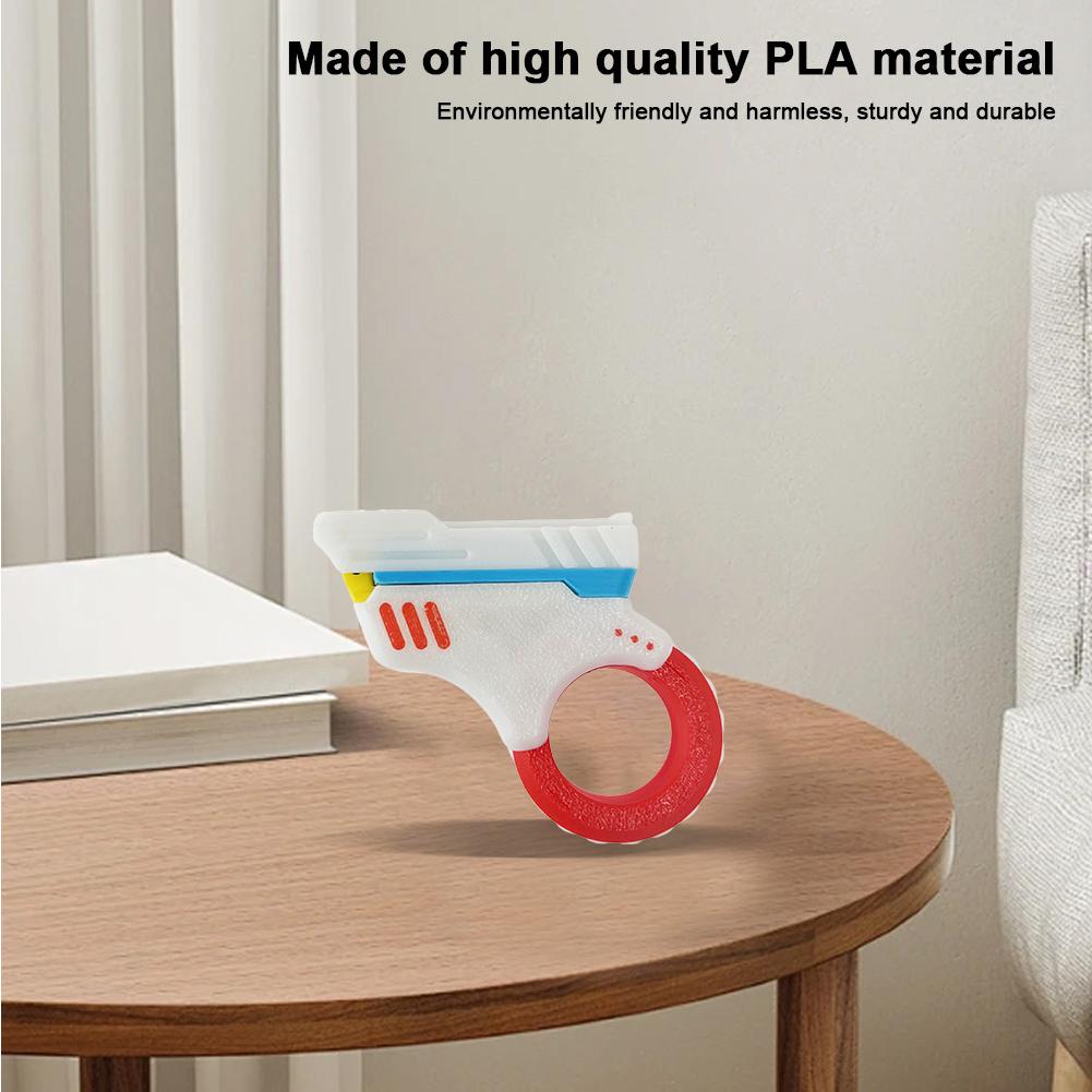 3D Printed Stress Relief Toy Gun Fingertip Spinner Toy Novelty Decompression Sensory Toy for Kids Adults Push Card Fingertip Toy