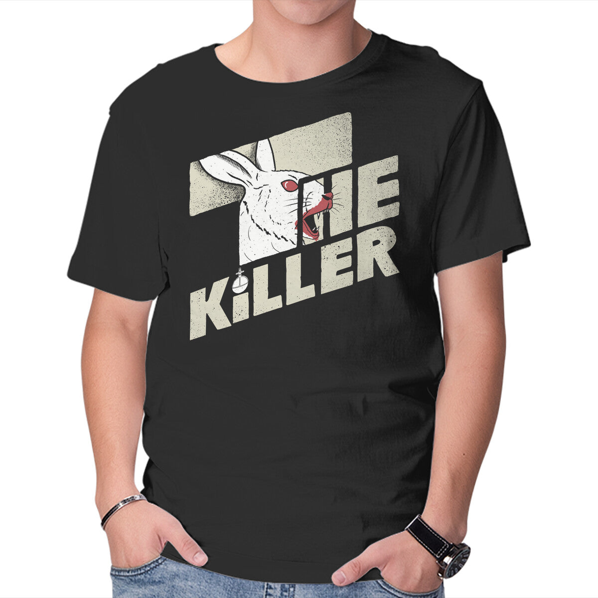 Unisex Crew Neck T-Shirt The Shining Rabbit Graphic Short Sleeve Casual Tee XXXL