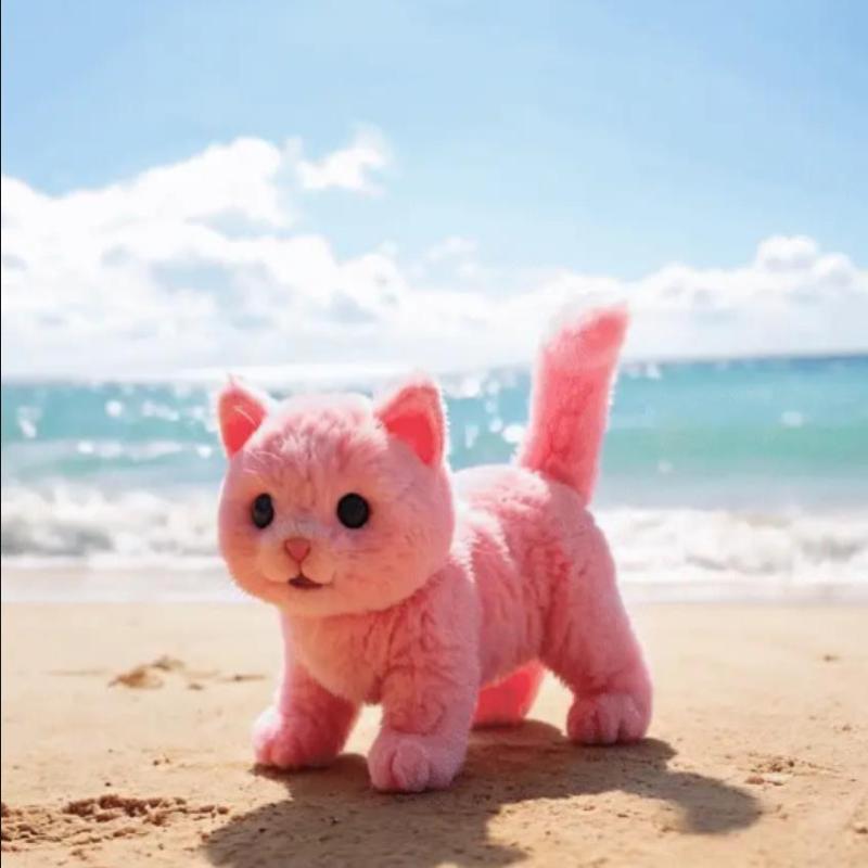 

Плюшевые игрушки-роботы-кошки, которые ведут себя как настоящие кошки, моя реалистичная роботизированная кошка-питомец с искусственным интеллектом, электронная интерактивная мягкая кошка для ходьбы розовый