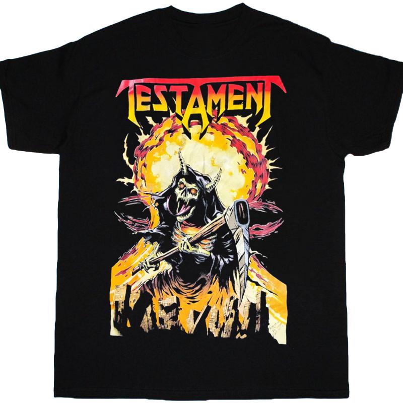 Vtg Testament Europe 2023 Tour Cotton Black Full Size Unisex Shirt TU563 S
