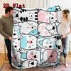 Cozy Cute Cartoon Cat & Animal Print 2D Flat Pattern Flannel Blanket High Quality All Seasons Warmth and Comfort Perfect for Christmas Gifts.