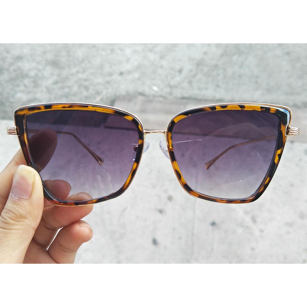 Metal Retro Oversized Sunglasses Women Sexy Cat Eye Luxury Sun Glasses Female Black Gradient Vintage Ladies Oculos De Sol