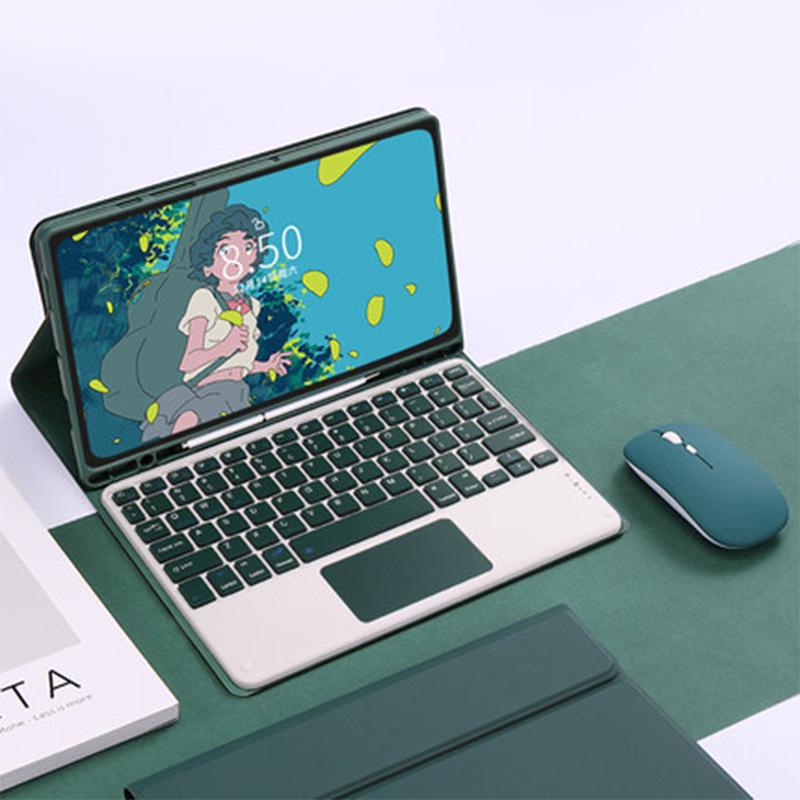 Compatible iPad Air 7th Gen Leather Case with Colorful Backlit Bluetooth Keyboard & Touchpad (10.9")