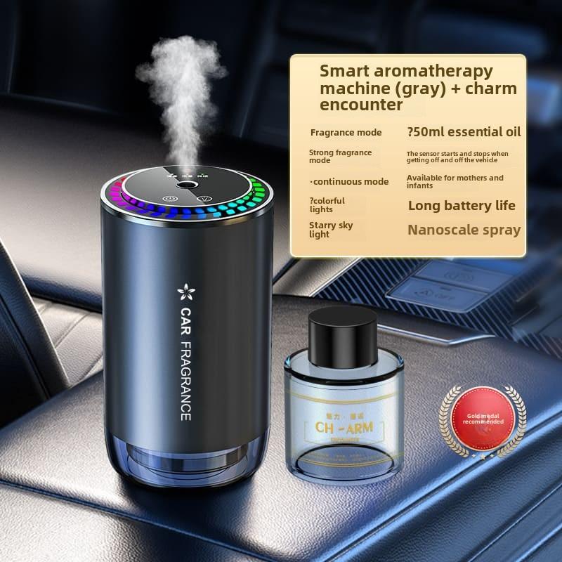 Car Aromatherapy Intelligent Automatic Spray Deodorant Aluminum Alloy Colorful Atmosphere Light Starry Sky Roof Aromatherapy Machine Fragrance Lasting
