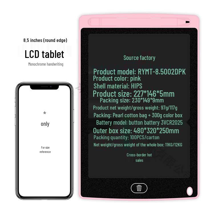 LCD Writing Tablet: 8.5/10/12 Inch Electronic Drawing & Painting Board for Kids - Hand-drawn & Blackboard Style.