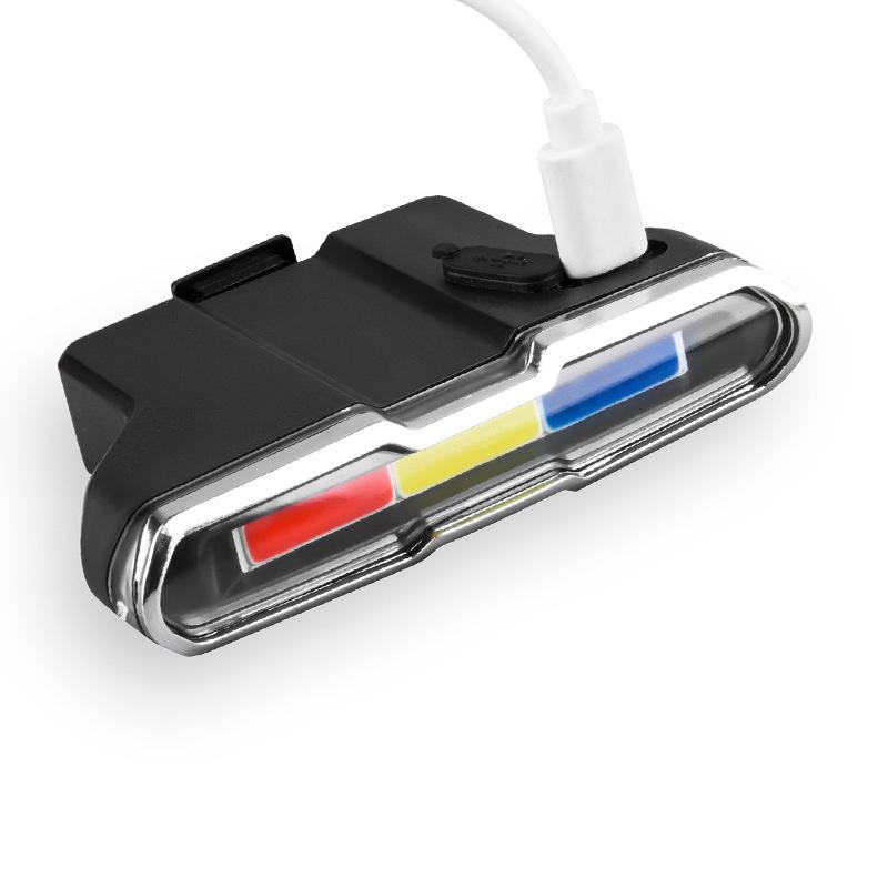 Solární přední světlo na kolo s vysoce svítivými COB LED diodami, 7 režimů, přední světlo, bezpečnostní výstražná zadní světla, vodotěsné zadní světlo na kolo