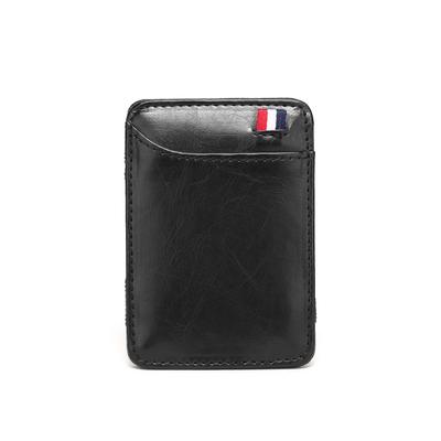 In-Stock Unisex Korean-Style PU Leather Card Holder - Solid Color, Embossed Design