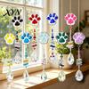 Wind Chime Pendant Crystal Cat Paw Chimes, Suncatchers for Windows Hanging, Multi-color Beaded Prism Rainbow Maker Indoor Outdoor Home Garden
