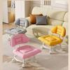 Soft Upholstered Baby Walking Stool with Silent Universal Wheels