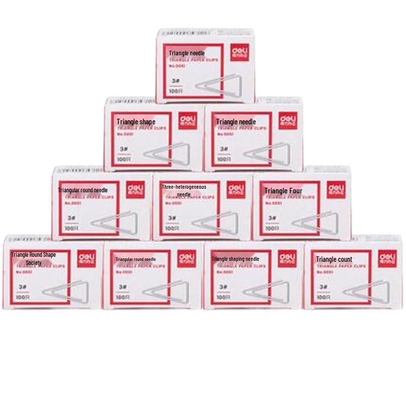 Deli 0051 Triangular Metal Paperclips (50-Box Pack) 100 шт./коробка