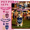 Pet Birthday Party Decoration Set with Banner Crown Bow Tie Bandana and Number Stickers for Dog Cat Celebration Accessories
