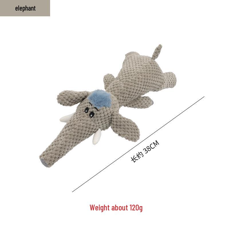 

Plush Corn Velvet Elephant & Lion Dog Toy with Sounds & Teeth Cleaning