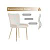 Chaise de salle à manger - MUVOE - Velours - Beige - Lot de 2 - Pieds en métal doré