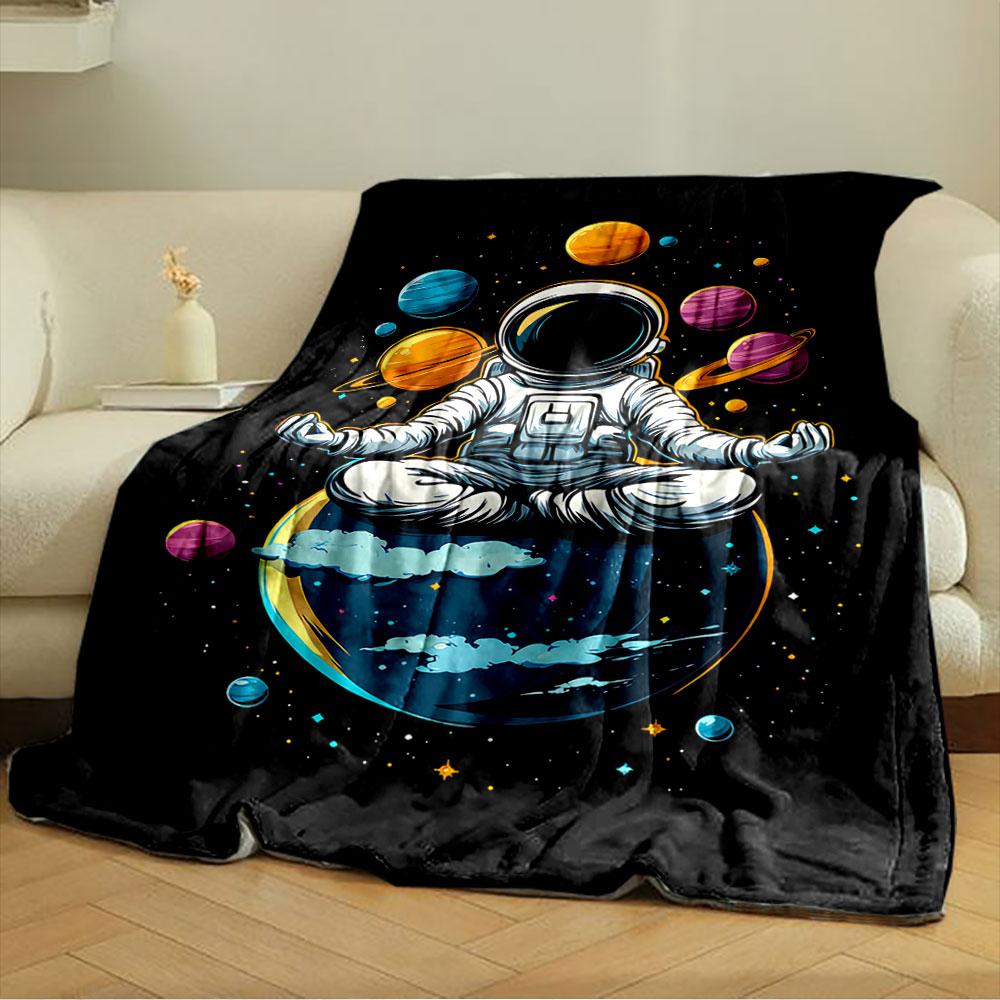 Zen Astronaut in Space for all seasons blanket lunch break throw gift