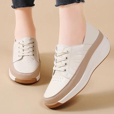 Platform Shoes Women's Sneakers New Single Shoe Wedges Casual Shoes Woman Lace Up Anti Slip Casual Shoes De Mujer