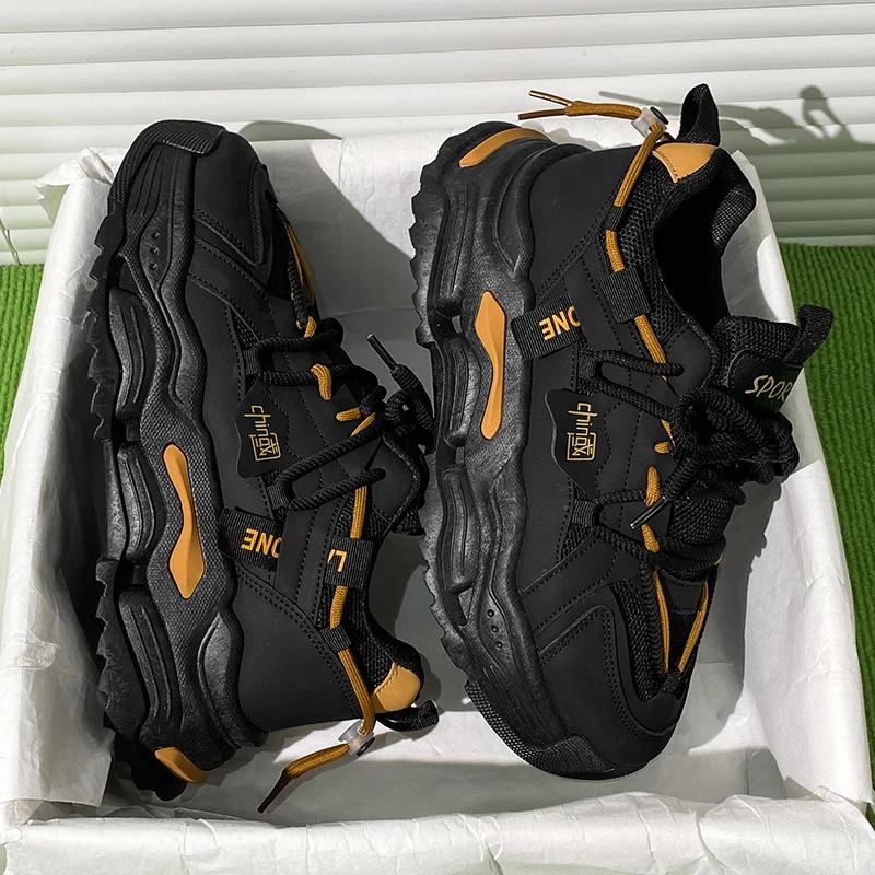 Campus Sports Style High-Top Thick Soled Men Casual Sneakers Fashion Luxury Chunky Outdoor Male Running Shoes Men