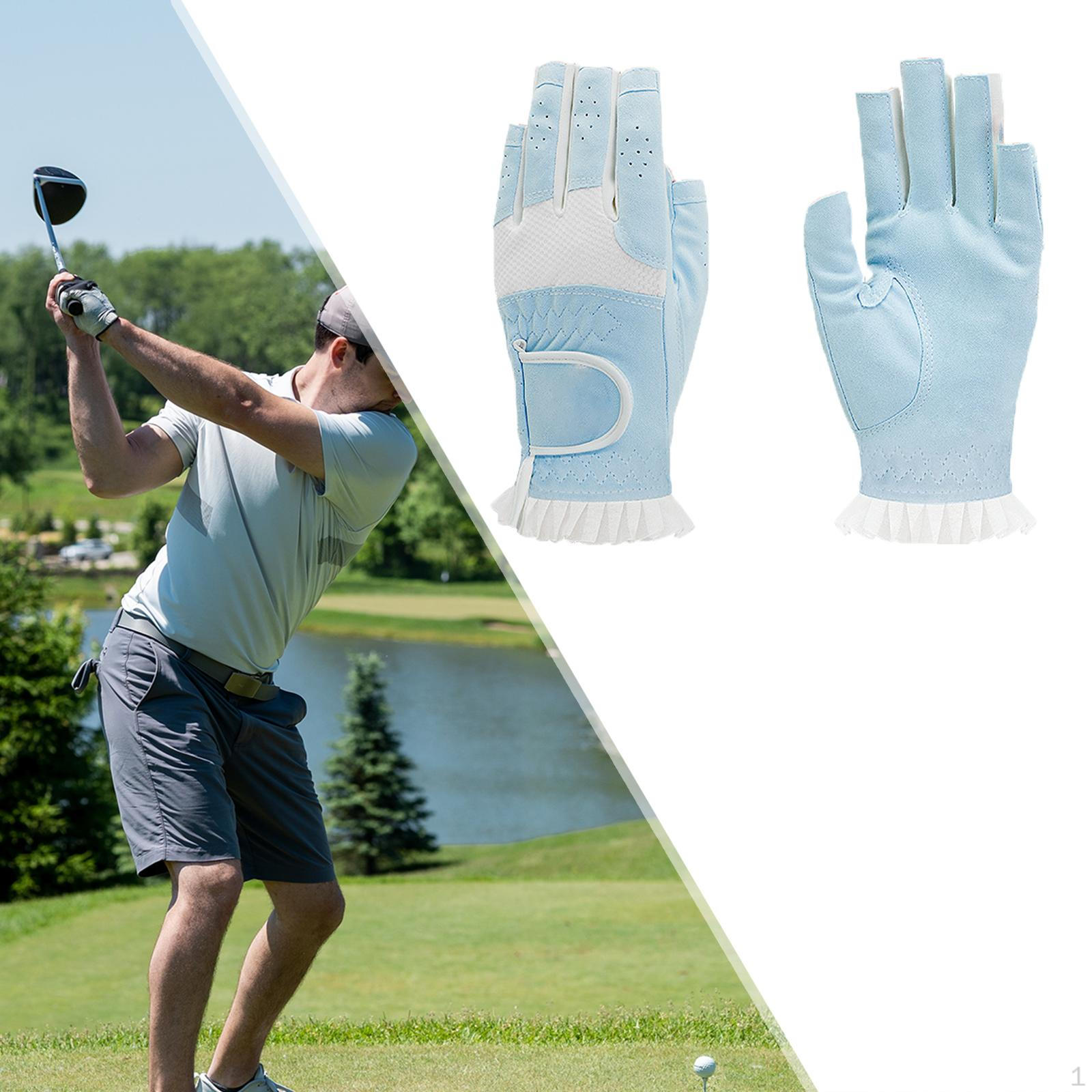 

Жіночі гольфові рукавички з половиною пальців з мереживним дизайном для гри в гольф Blue 20