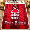 Flannel BlanketNottingham Forest FC Custom Name Text Personalized Soft Warm Throw Blanket Home Decor Gift