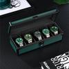 Aluminum Alloy Watch Box with Transparent Lid, 5 Slots, Multiple Colors