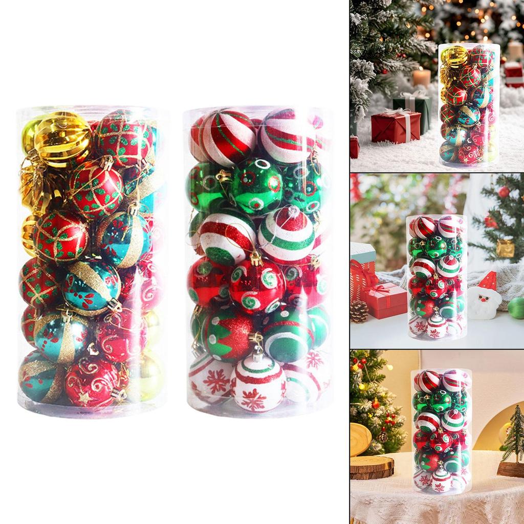 30x Christmas Ball Ornament Pendants Photo Props Charm Drops Holiday Hanging
