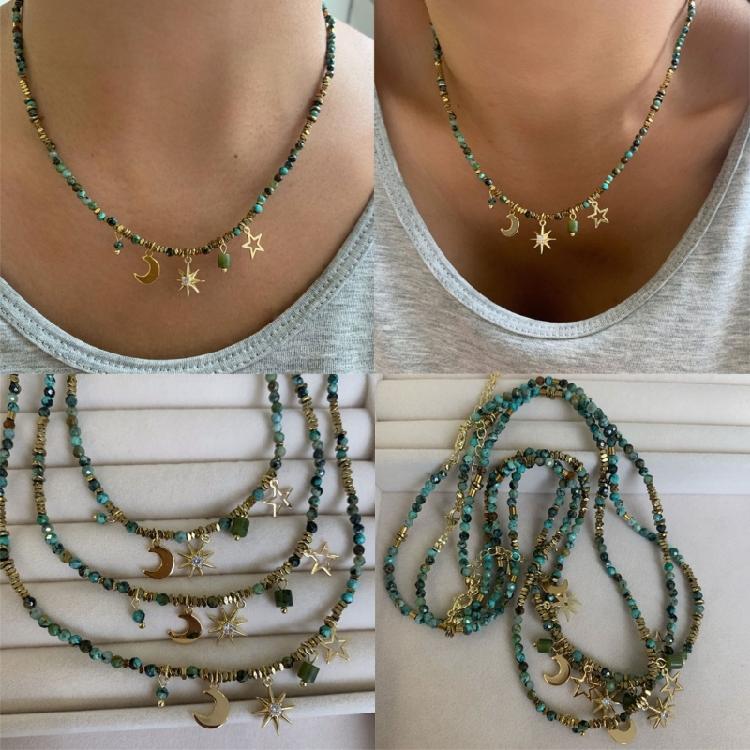 Handcrafted Sunflower Jewelry Beaded Necklace Adjustable Chain Necklace for Date