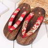 Fashion Japanese Traditional Geta Flat Bottom Unisex Wooden Paulownia Clog Man Woman Ninja Cosplay Shoes Flip Flop Summer Sandals 2025